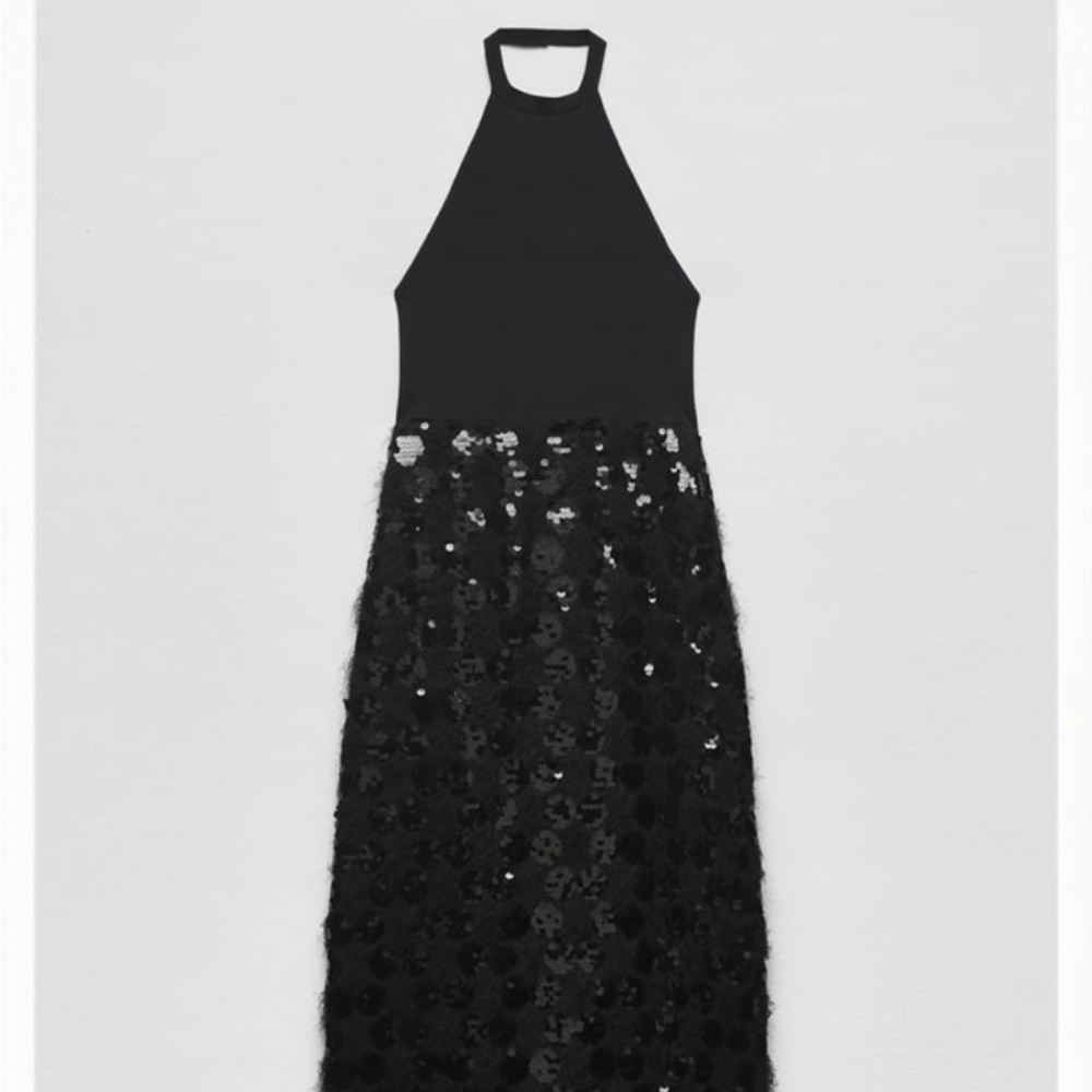 SOLD OUT Limited edition Zara sequin knit midi dress szS